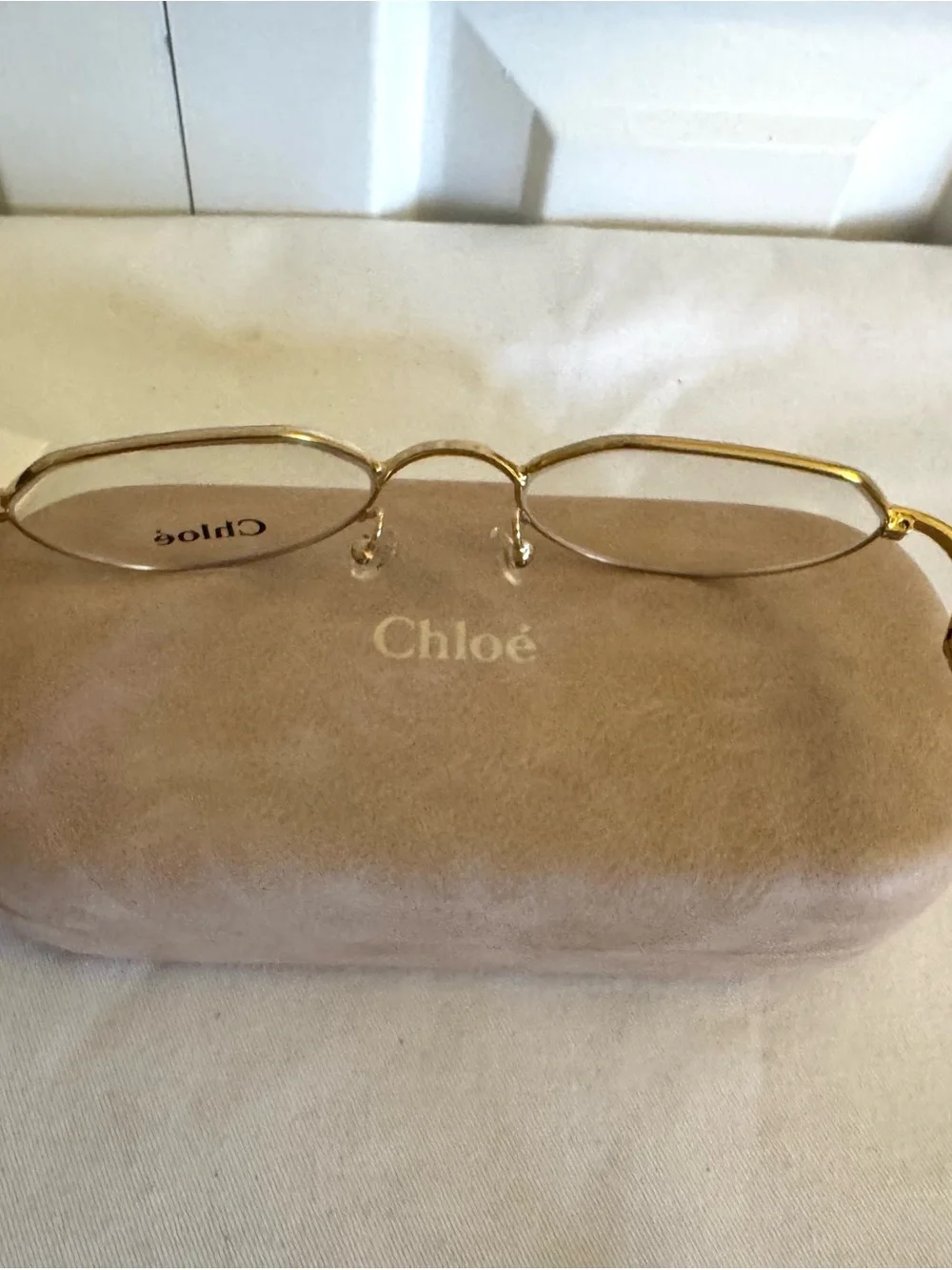 Chloé CE2156 757 Gold Brown Metal Full Rim Eyeglass Frames 49-19 140 Italy
